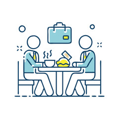 business lunch icon, business lunch flat illustration - simple vector illustration of business lunch , perfect for icons and logos