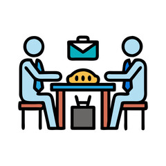 business lunch icon, business lunch flat illustration - simple vector illustration of business lunch , perfect for icons and logos