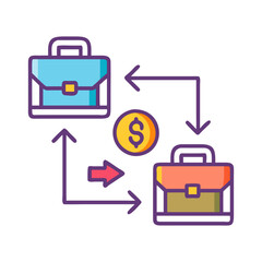 business transactions icon, business transactions flat illustration - simple vector illustration of business transactions , perfect for icons and logos