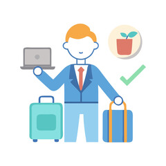 business travel icon, business travel flat illustration - simple vector illustration of business travel , perfect for icons and logos