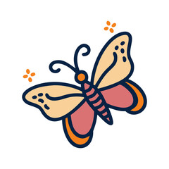 butterfly flying icon, butterfly flying flat illustration - simple vector illustration of butterfly flying , perfect for icons and logos