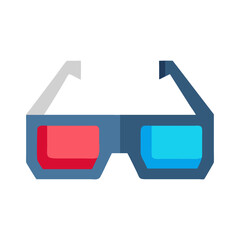 3d glasses icon, 3d glasses flat illustration - simple vector illustration of 3d glasses , perfect for icons and logos