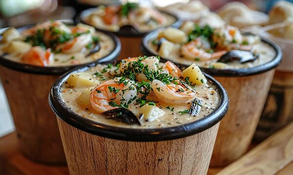 traditional irish seafood chowder cups video