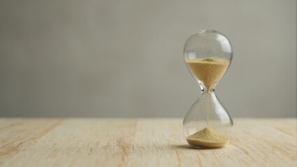 Golden sand flows in hourglass symbolizing time management