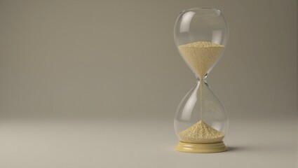 Golden sand flows in hourglass symbolizing time management