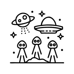 alien life ufos icon, alien life ufos flat illustration - simple vector illustration of alien life ufos , perfect for icons and logos