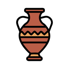 ancient pottery icon, ancient pottery flat illustration - simple vector illustration of ancient pottery , perfect for icons and logos