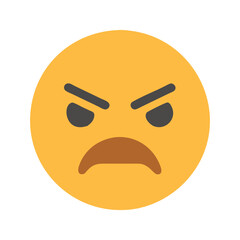 angry face icon, angry face flat illustration - simple vector illustration of angry face , perfect for icons and logos