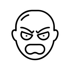 angry face icon, angry face flat illustration - simple vector illustration of angry face , perfect for icons and logos