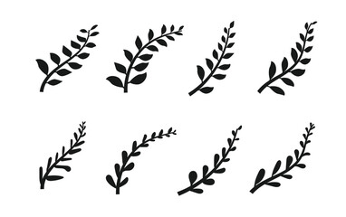Collection of silhouette leaves