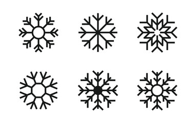 Obraz premium Snowflakes icon set 