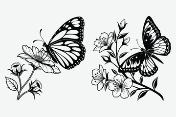 Butterfly image silhouette design vector art and illustration © Shahanaz