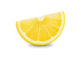 A Single Slice of Lemon Isolated on a White Background A Vibrant and Juicy Citrus Fruit