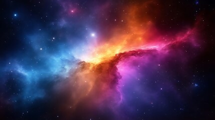 Fototapeta premium Cosmic Nebula Colorful Swirls And Starscape