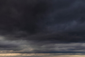 Obraz premium Sky and black cloud. Dark grey storm clouds. Dramatic sky. lighting in dark stormy cloudy. B Horrible weather, in Brazil