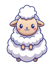 Adorable cartoon sheep stacked on top of each other, featuring a kawaii farm animal illustration in a relaxing and playful design.
