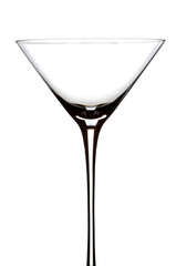 Empty martini glass isolated on white