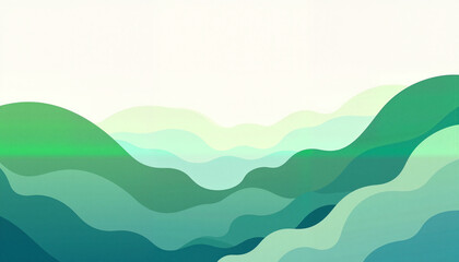 Obraz premium Nature-inspired waves in green and blue tones, environmental harmony