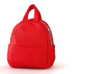 Vivid red modern backpack on a white backdrop evoking style and simplicity