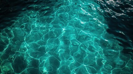 Tranquil teal water surface,  rippled texture