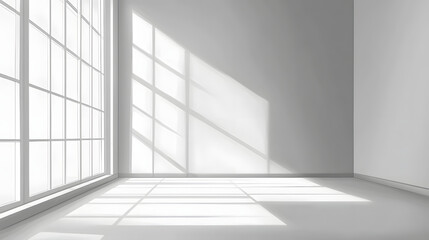 Fototapeta premium Modern Empty Minimalist Room Interior Design with Light Gray Walls for Interior Decor Inspiration