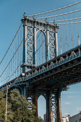 Aerial View of Manhattan Bridge Iconic Landmark and Cityscape