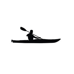 kayaking on a white background