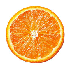 Sliced orange on a bright transparent background showcasing vibrant color and juicy texture for fresh food photography, orange sliced isolated on transparent background