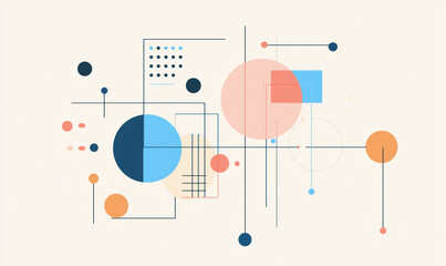 Abstract geometric design with colorful shapes