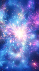 Fototapeta premium Vibrant cosmic explosion of colorful nebula in deep space