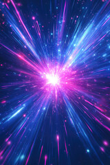 Obraz premium Vivid galactic burst with radiant light trails in deep space galaxy