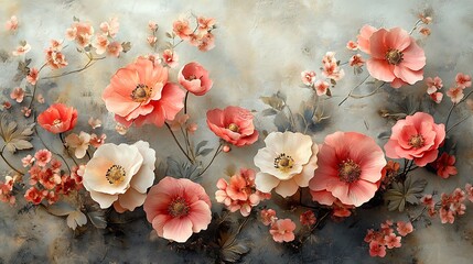 Textured floral 3D pastel pattern high resolution hd wallpaper