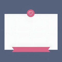 Minimalistyczna ramka na tekst z sercem i wstążką. © Henryk Guziak