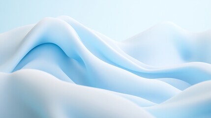 Fototapeta premium Soft flowing fabric, textured waves of blue and white silk, serene aesthetic for fashion design or elegant decor with copy-space.