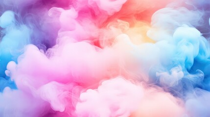 Fototapeta premium Vibrant Seamless Pattern of Colorful Smoke in Soft Pastel Hues Creating an Ethereal and Dreamlike Atmosphere for Backgrounds and Designs
