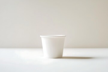 A white paper cup on a white background