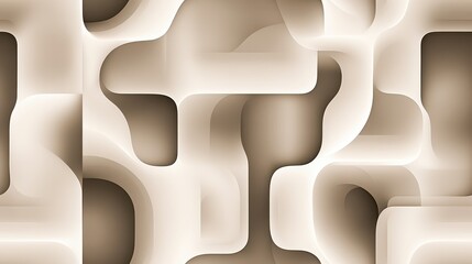 Abstract seamless pattern with offset rectangular blocks and gentle curves in soft neutral tones for modern design projects and backgrounds