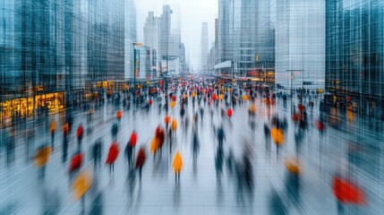 Obraz premium Blurred City Street, Motion, Urban Life, Megalopolis
