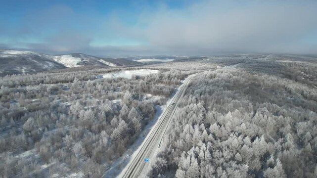 snow covered mountains