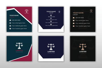 Lawyer minimal clean professional visiting card set collection design