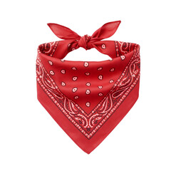 Red bandana isolated on transparent background 
