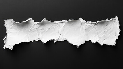 Ripped white paper on black background