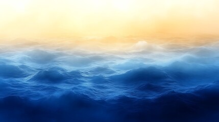 Fototapeta premium Abstract Ocean Waves Under Golden Sunset Sky