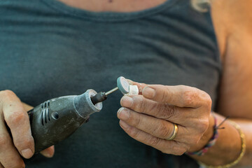 hands of the older woman