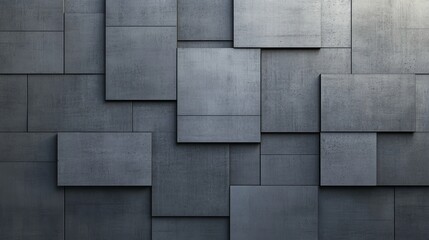 Abstract Gray Concrete Blocks Wall Texture Background