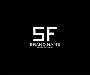 Fototapeta premium Modern Minimalist SF Logo Design Black and White Brand Identity