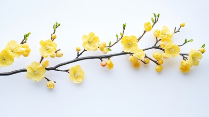 Yellow Apricot Blossoms with Lucky Charms - Tết Lunar New Year Banner

