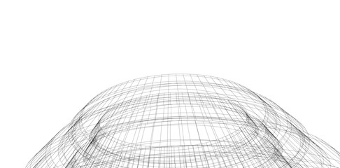 Futuristic Curved Wireframe Structures – Abstract Architectural Designs with Organic Flow