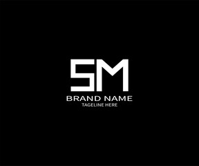 Minimalist SM Logo Design for Modern Brand Identity