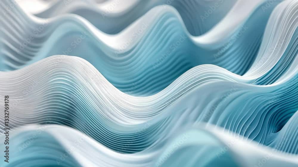 Poster dynamic abstract waves showcasing modern technology in a serene blue palette, beautiful abstract wav